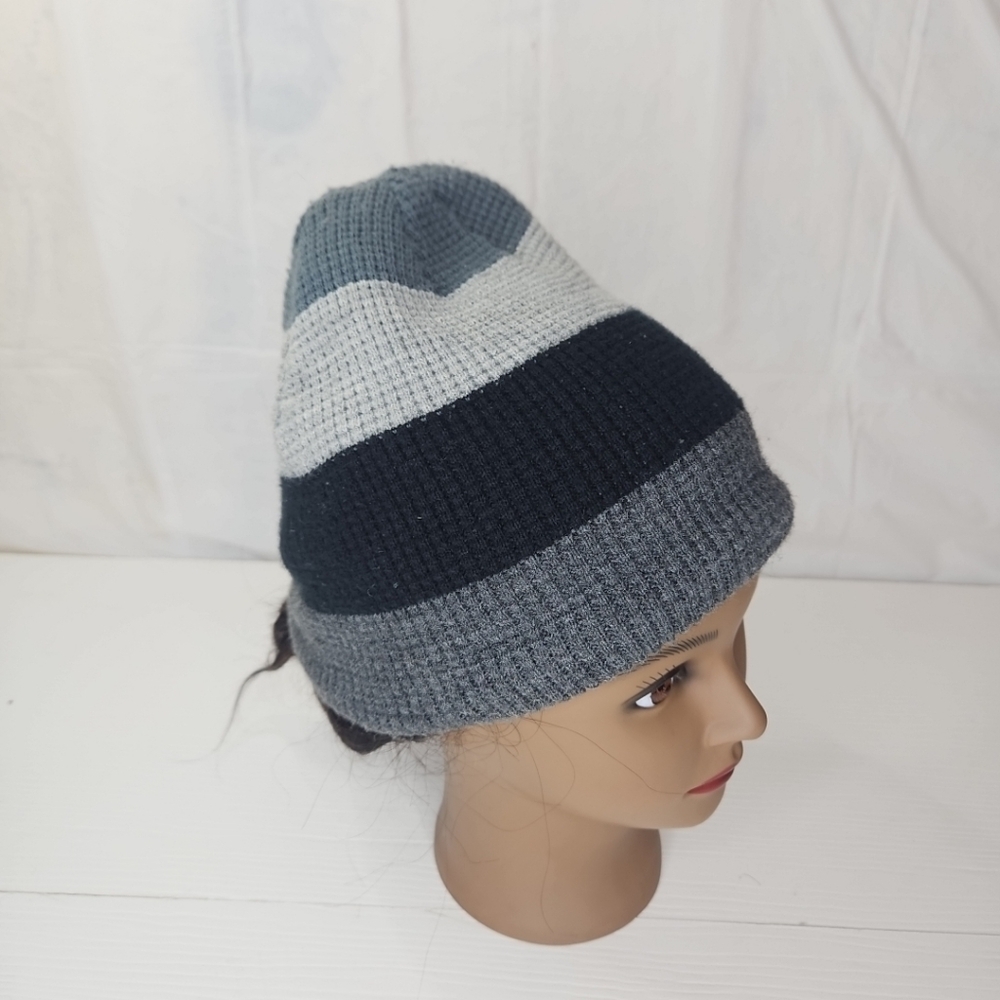 🎁Color Block Casual Solid Unisex Beanie Knitting Hat Winter Black Gray One Size - Picture 3 of 14